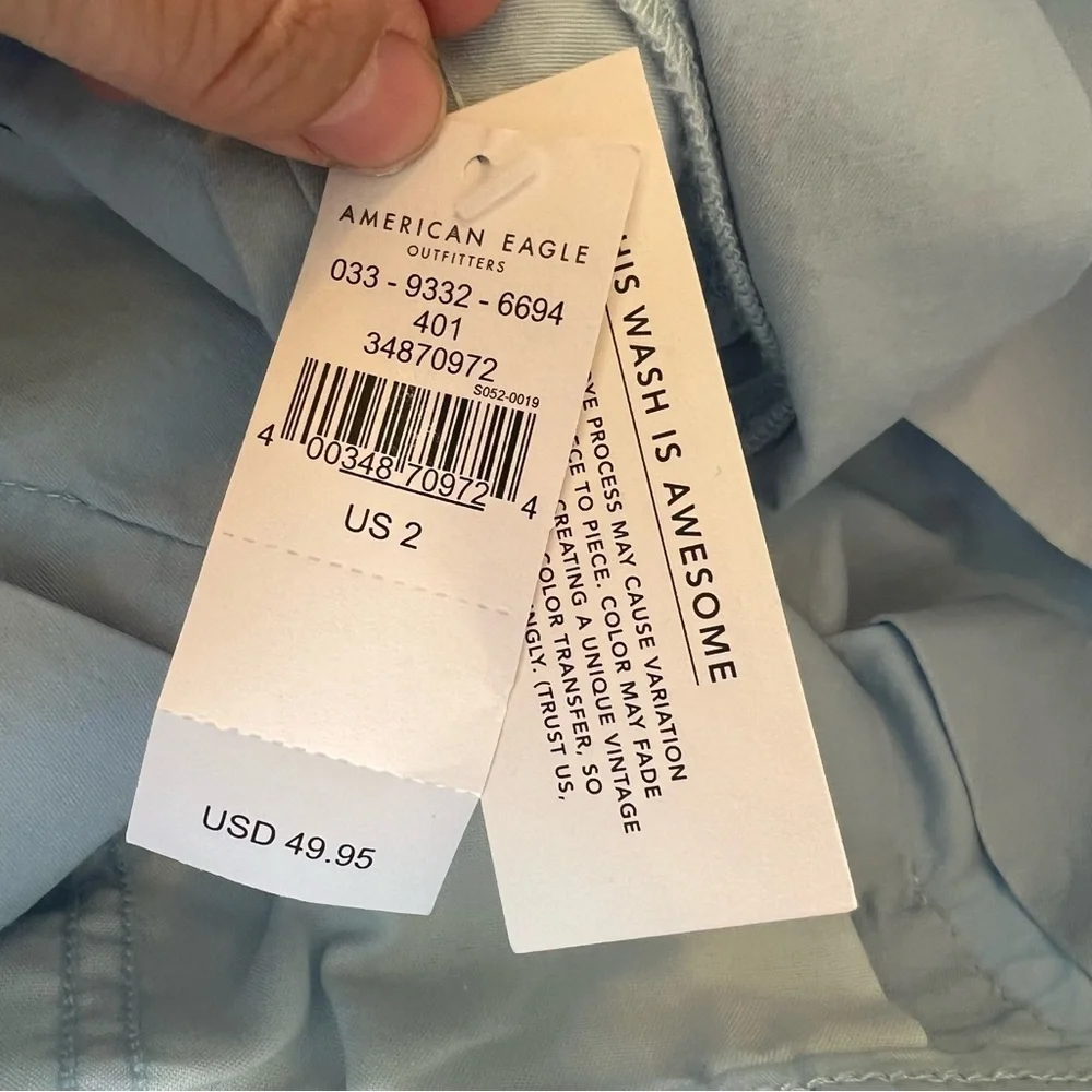 American Eagle Light Blue Super Hi-Rise Pleated Tennis Skirt Women’s Size 2 NEW